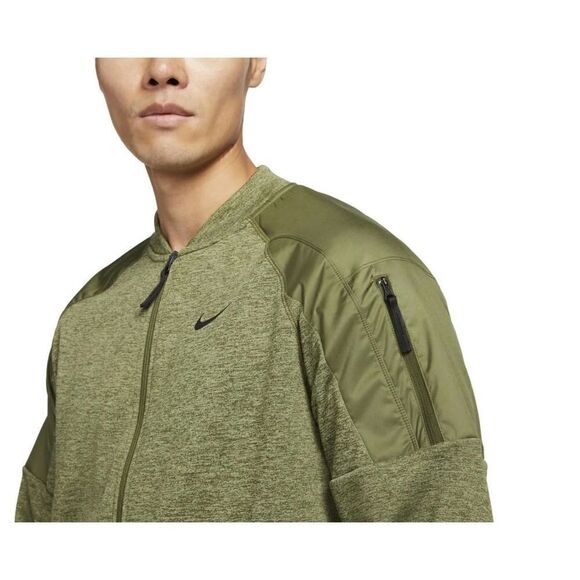 Nike Therma-FIT Men's Training Full-Zip Bomber Jacket Green - Picture 3 of 15